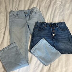 Girls Denim Jean and Skirt Bundle